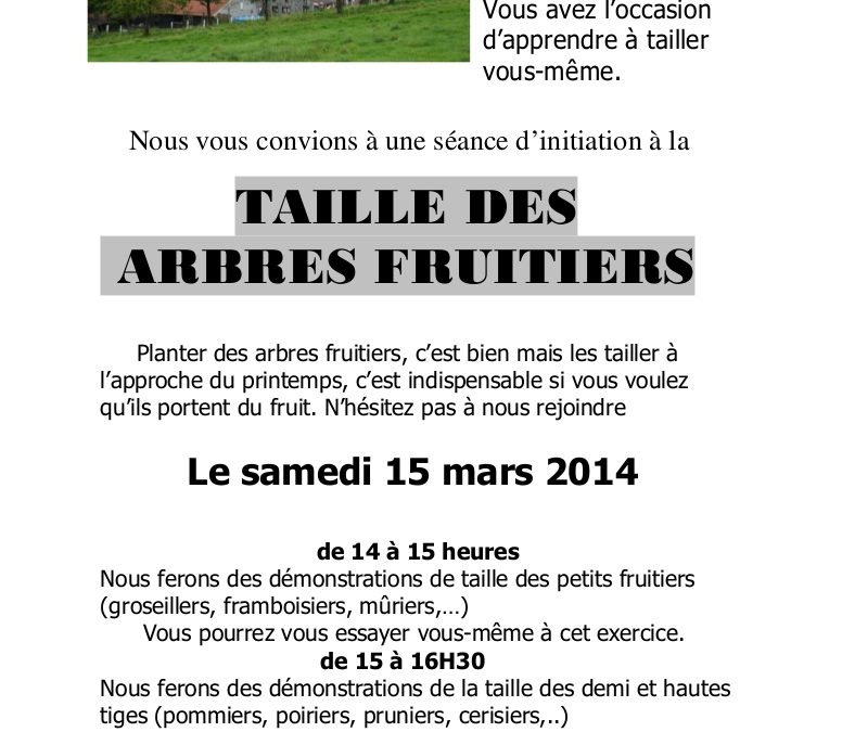 Taille des fruitiers 2014